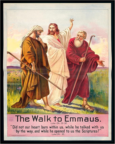 Posterizer 1 pcs-The walk to Emmaus poster-Religious Posters-Gifts for Christians -Decor for Church, Sunday School Classroom- unframed wall art...
